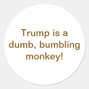 Adesivo Redondo Macaco Idiota Trump Hankamer Artjunkhaus Arte de Q