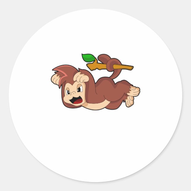 Adesivo Redondo Macaco itinerante (Frente)