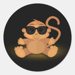 Adesivo Redondo Macaco legal