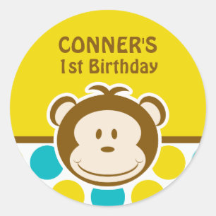 Adesivo Redondo Macaco-macaco