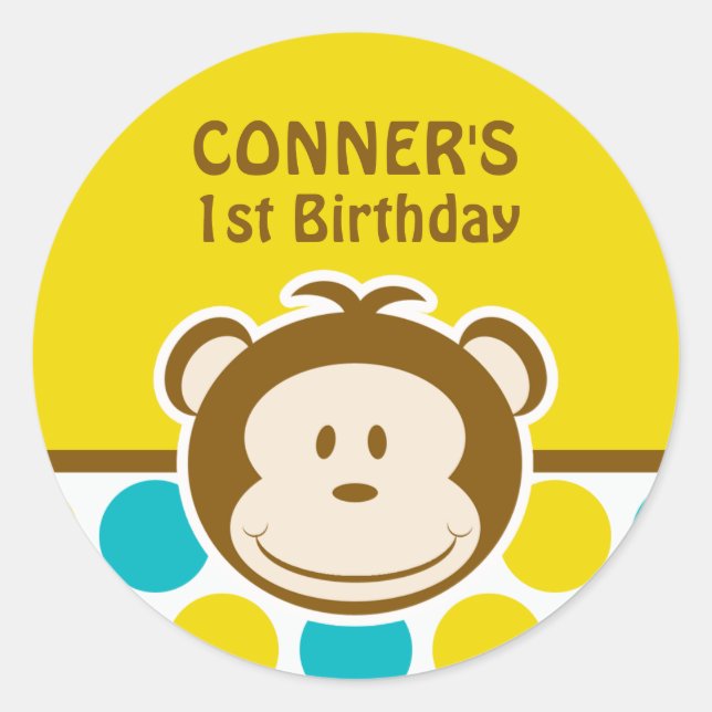 Adesivo Redondo Macaco-macaco (Frente)