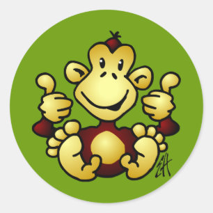 Adesivo Redondo Macaco maníaco