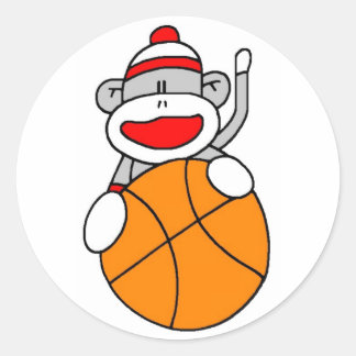 Adesivo Redondo Macaco-meia-basquete