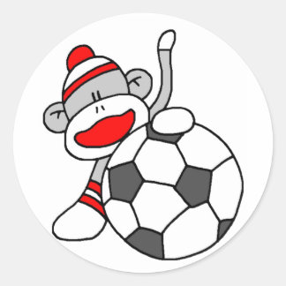 Adesivo Redondo Macaco-meia-futebol