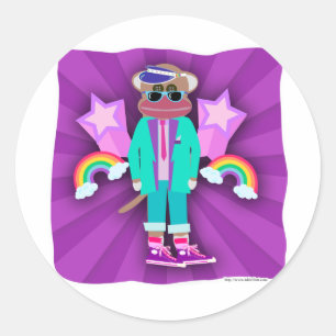 Adesivo Redondo Macaco-meia-oitenta