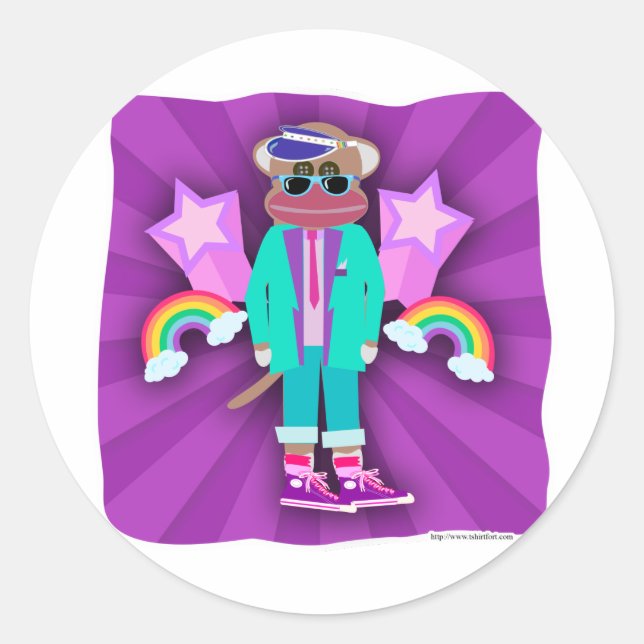 Adesivo Redondo Macaco-meia-oitenta (Frente)