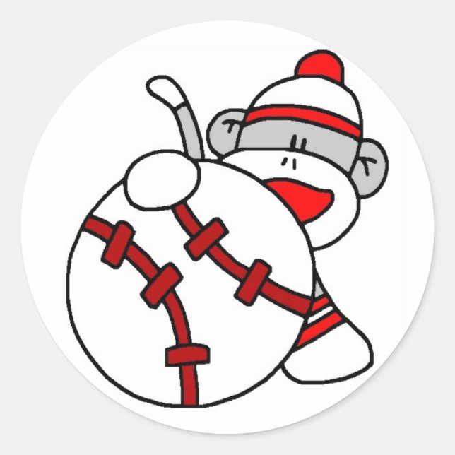 Adesivo Redondo Macaco-meias-beisebol (Frente)