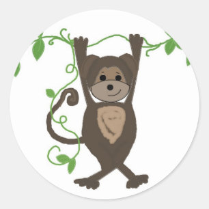 Adesivo Redondo Macaco nas Videiras