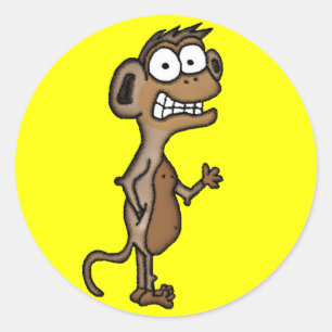 Adesivo Redondo Macaco ondulado