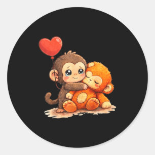 Adesivo Redondo Macaco soca bebê bebê fofo animal engraçado grande