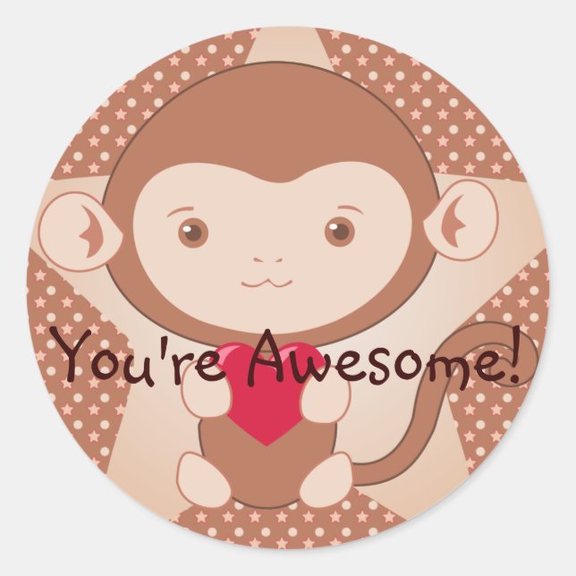 Adesivo Redondo Macacos-Stickers (Frente)