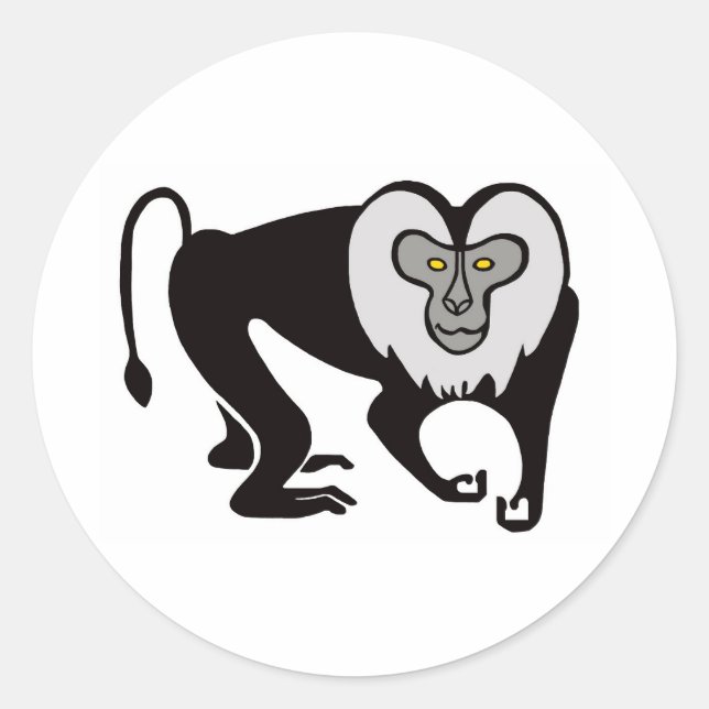 Adesivo Redondo MACAQUE Animal ativista de cauda legal - Natureza (Frente)
