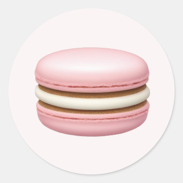 Adesivo Redondo Macaron Emoji Art Rosa (Frente)