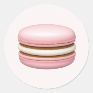 Adesivo Redondo Macaron Emoji Art Rosa