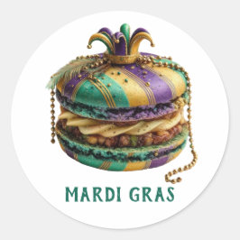 Adesivo Redondo Macaron Real Mardi Gras