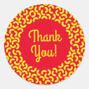 Adesivo Redondo Macaroni e Festa de aniversário de queijo