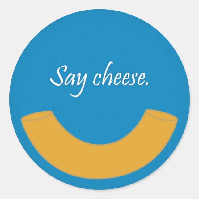 Adesivo Redondo Macaroni Smile Stickers (Frente)
