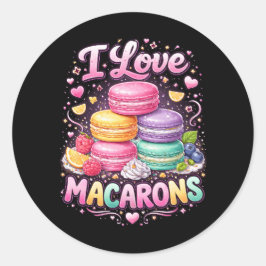 Adesivo Redondo Macarons de Amor Doce