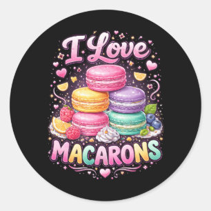Adesivo Redondo Macarons de Amor Doce