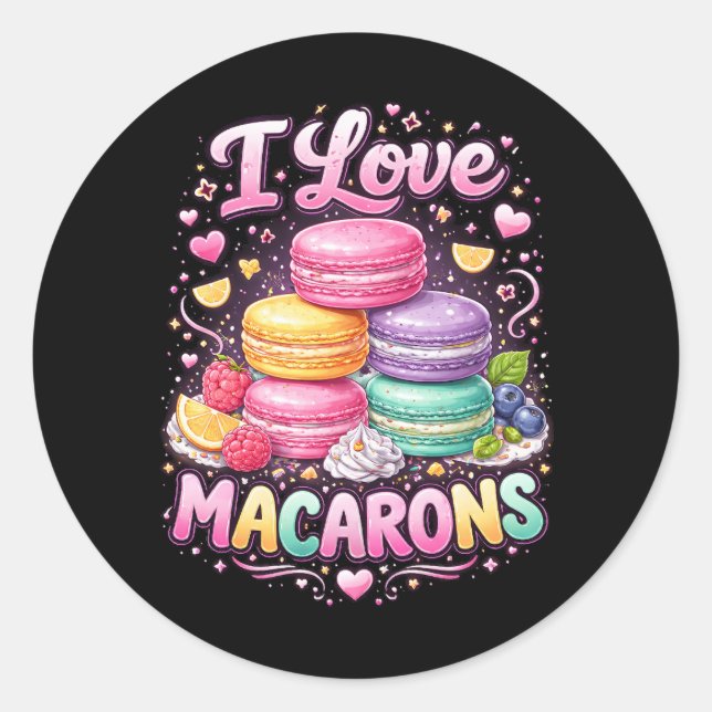 Adesivo Redondo Macarons de Amor Doce (Frente)
