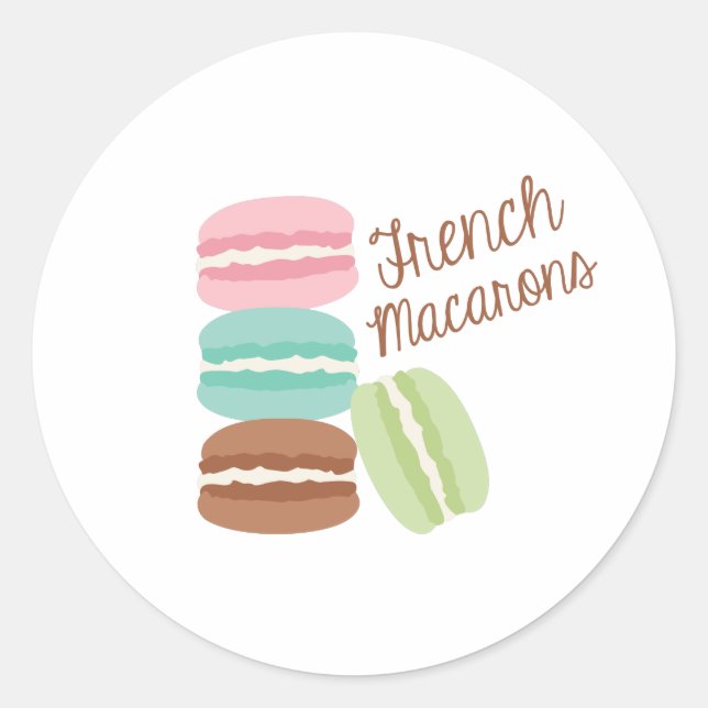Adesivo Redondo Macarons Franceses (Frente)