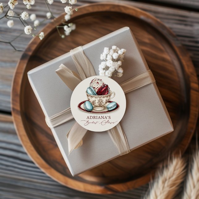 Adesivo Redondo Macarons para chá de panela (Criador carregado)