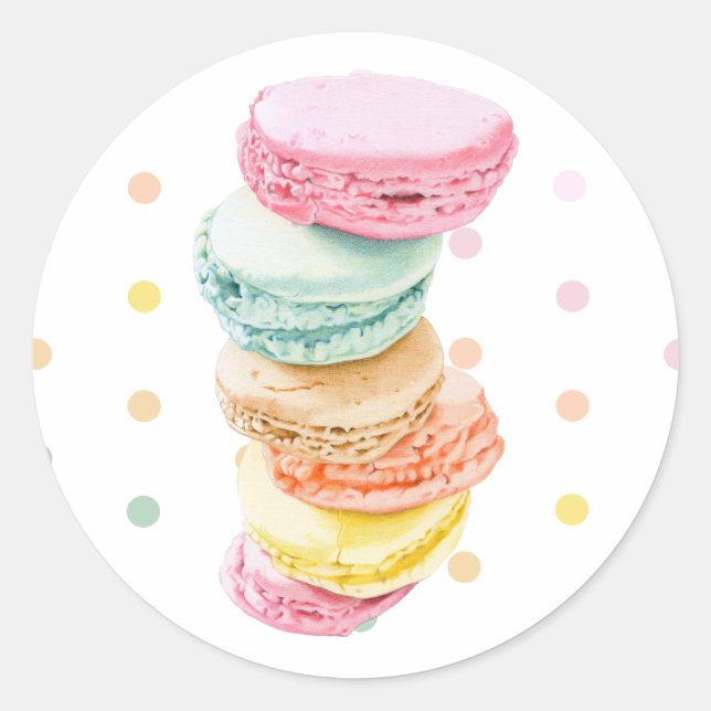 Adesivo Redondo Macarons pontos Sticker (Frente)