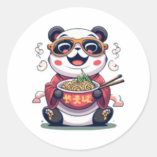 Adesivo Redondo Macarrão de Panda