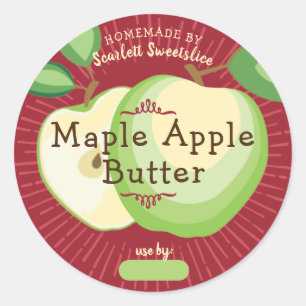 Adesivo Redondo Maçãs de maçã de tarte de enchimento de frutas