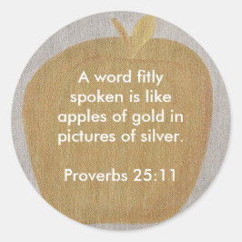 Adesivo Redondo Maçãs de ouro em imagens de prata, autocolantes