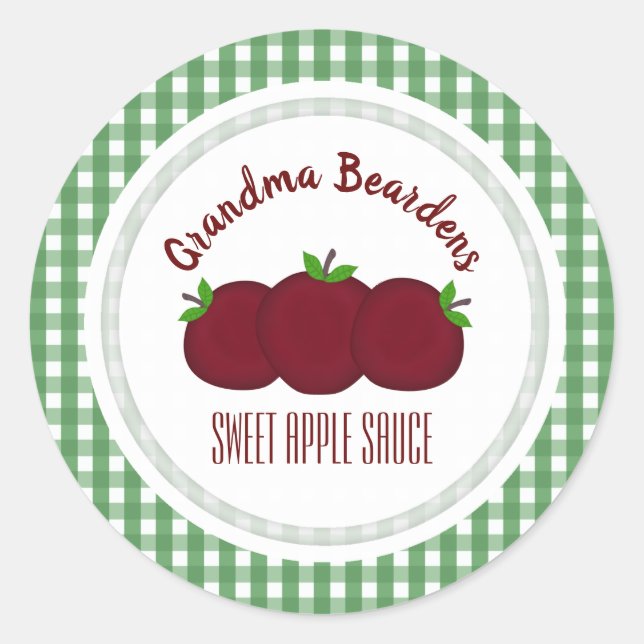 Adesivo Redondo Maçãs E Rótulos Personalizados Verificados (Frente)