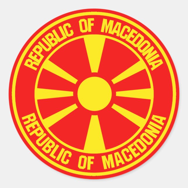 Adesivo Redondo Macedônia Round Emblem (Frente)