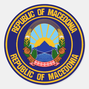 Adesivo Redondo Macedônia Round Emblem