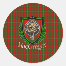 Adesivo Redondo MacGregor Scottish Clan Tartan & Crest