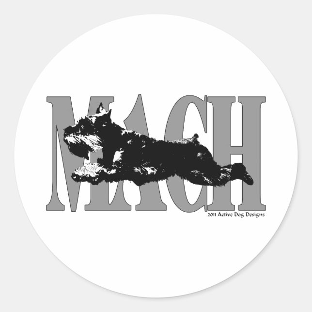 Adesivo Redondo MACH Schnauzer (Frente)