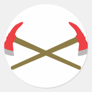 Adesivo Redondo machado cruzado do sapador-bombeiro