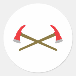 Adesivo Redondo machado cruzado do sapador-bombeiro