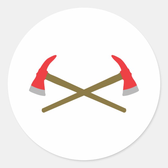 Adesivo Redondo machado de bombeiro cruzado (Frente)