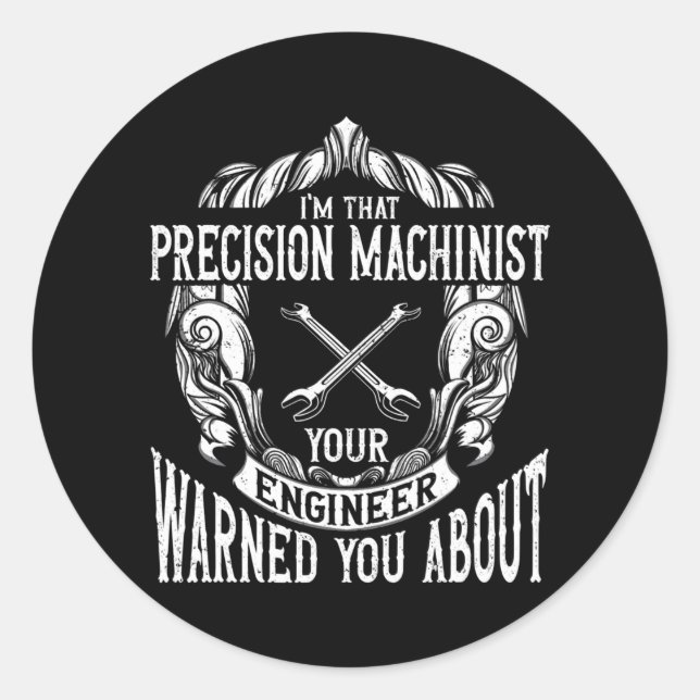 Adesivo Redondo Machinista Precision (Frente)