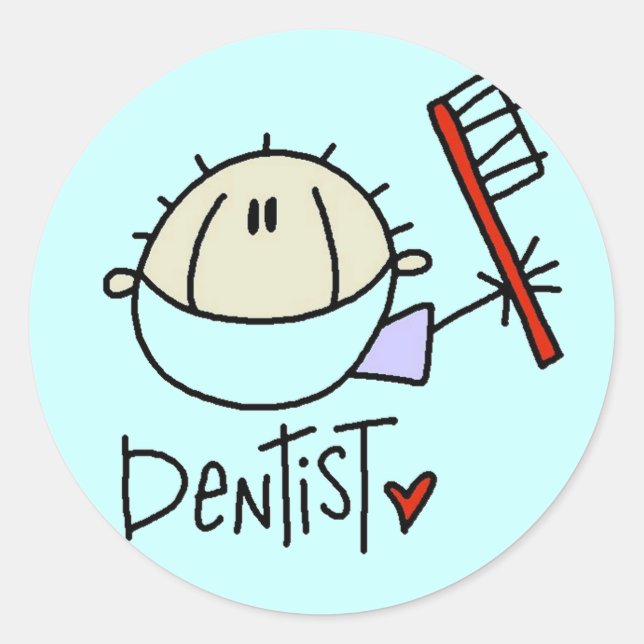 Adesivo Redondo Macho Dentist Stickers (Frente)