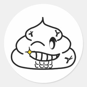 Adesivo Redondo Macho Poop - Brootsch, PooPoo