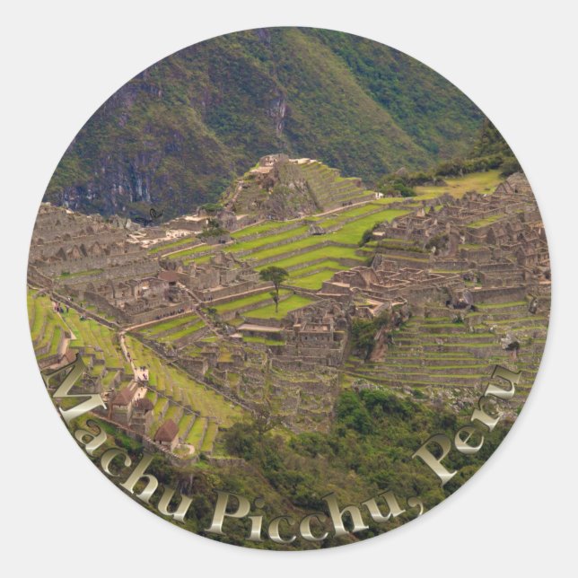 Adesivo Redondo Machu Picchu Ruins, Peru (Frente)