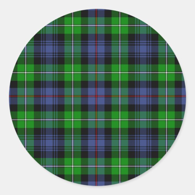 Adesivo Redondo MacKenzie Tartan (também conhecido por Seaforward  (Frente)