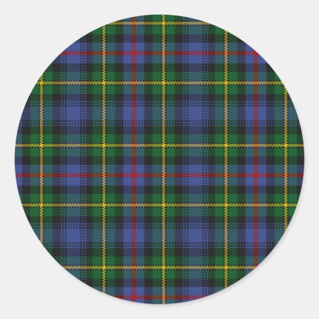 Adesivo Redondo MacLeod de Skye Tartan (Frente)
