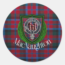 Adesivo Redondo MacNaughton Scottish Clan Tartan & Crest