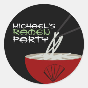 Adesivo Redondo Maconha Ramen Asiático Festa do Tazón