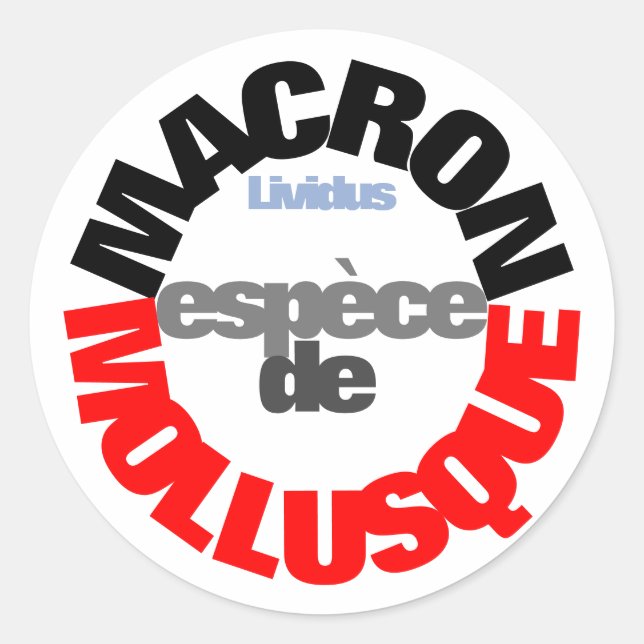 Adesivo Redondo Macron espèce de Mollusque Sticker (Frente)