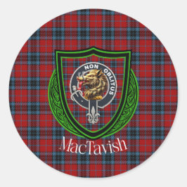 Adesivo Redondo MacTavish Scottish Clan Tartan & Crest