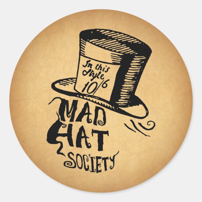 Adesivo Redondo Mad Hat Society (Frente)