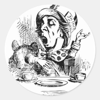 Adesivo Redondo Mad Hatter se engajando em retórica